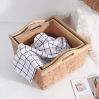Felt Storage Basket with Wooden Handles