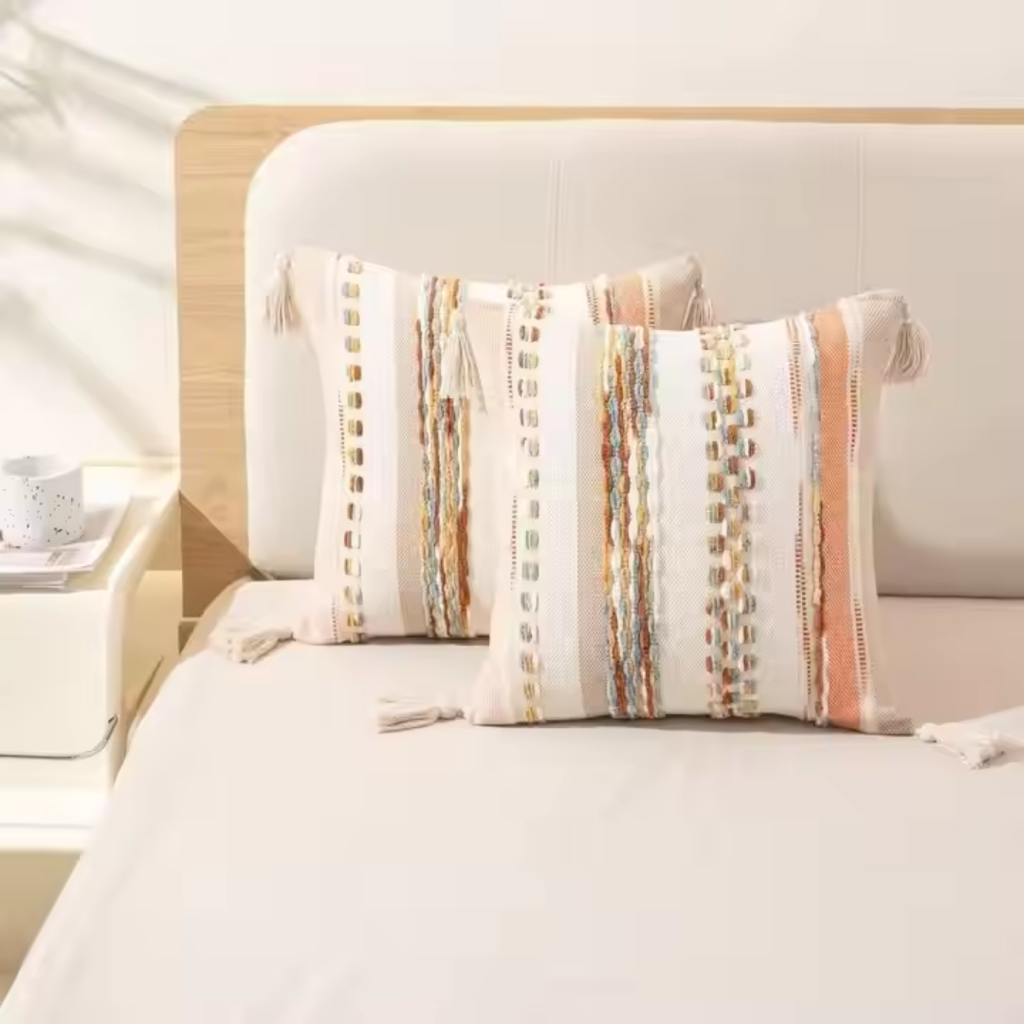 Boho Tufted Cushion Cover with Tassels