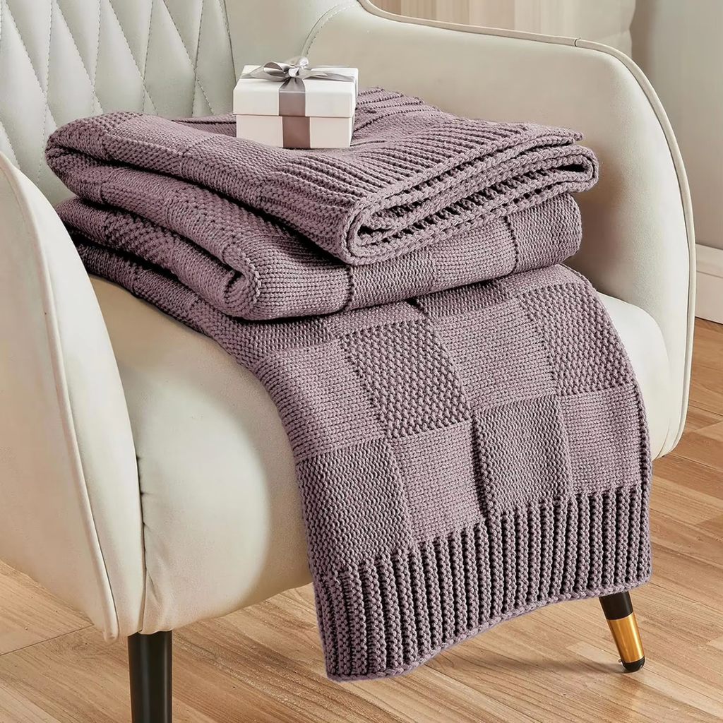 Checkered Knit Blanket