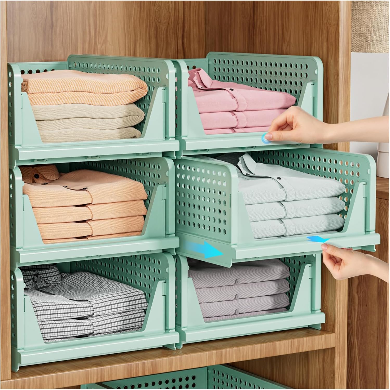 Pack Stackable Closet Storage Basket